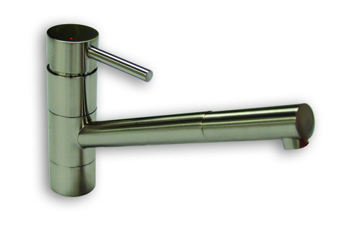 The 1810 Company PLUIE ANGLED SPOUT BRUSHED STEEL TAP - PLU/02/BS